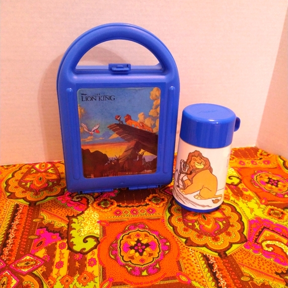 Vintage Retro Aladdin Brand Lunch Box Thermos Disney The Lion King